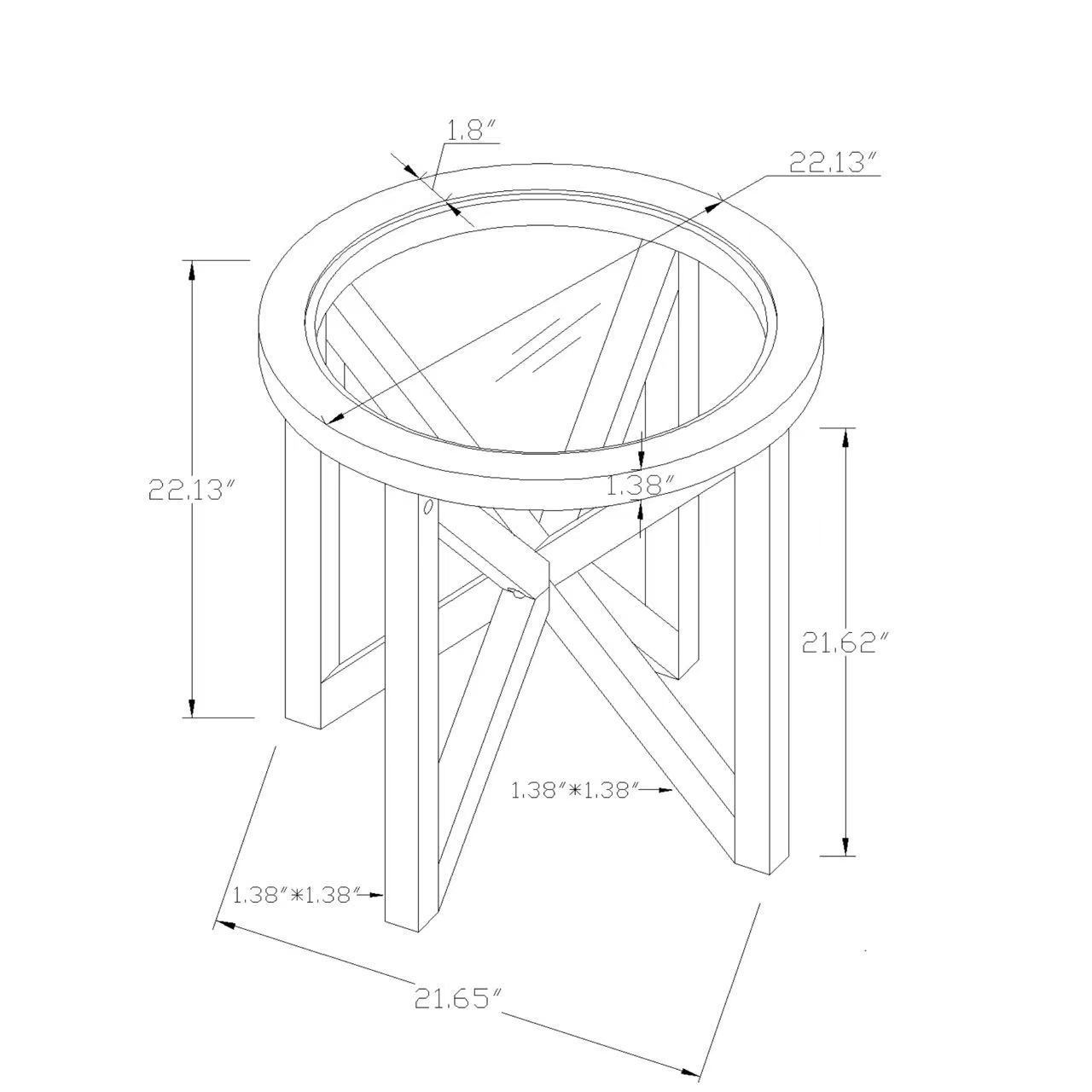 Modern Simple Tempered Glass Side Table