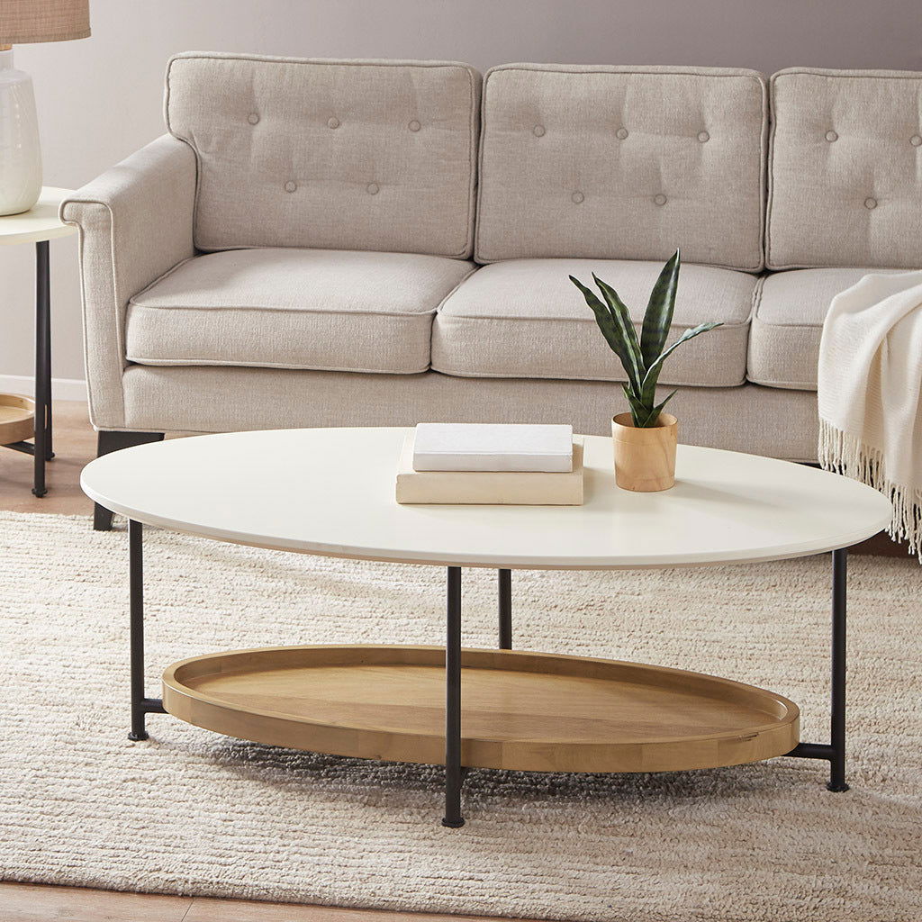 Monte Oval White/Natural Coffee Table