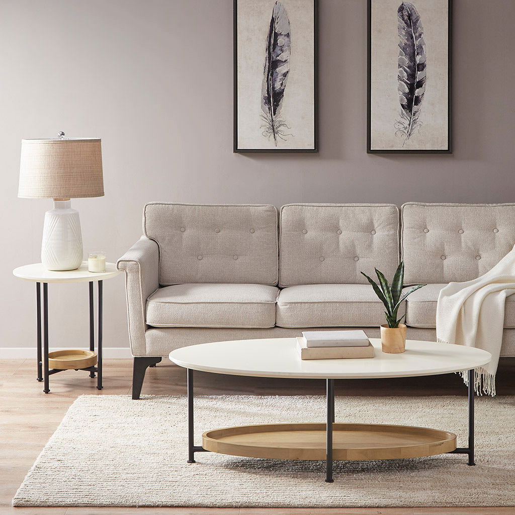 Monte Oval White/Natural Coffee Table