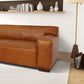 Waxed Cognac Leather Sofa
