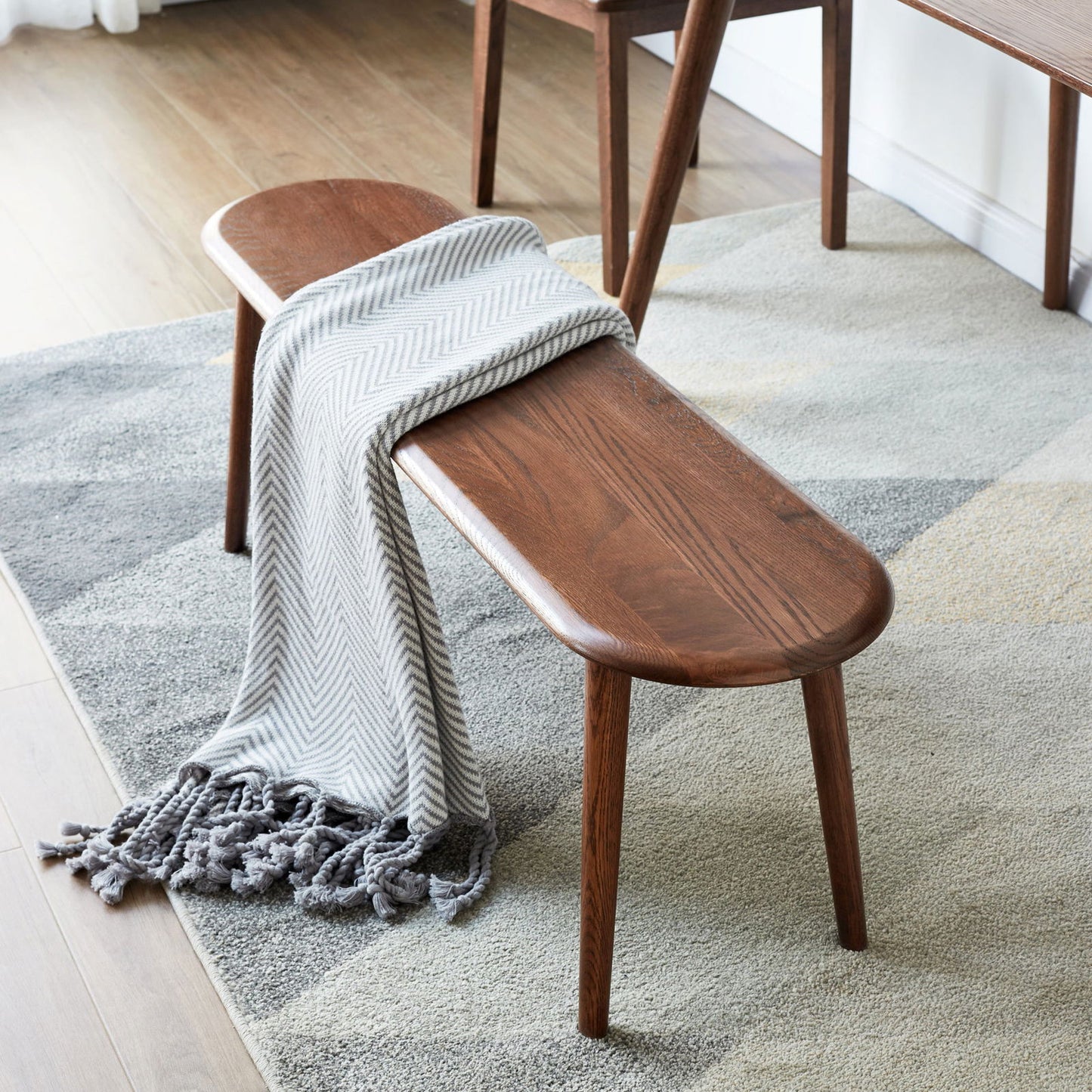 Natural Oak Wood 39" Bench, Dark Oak