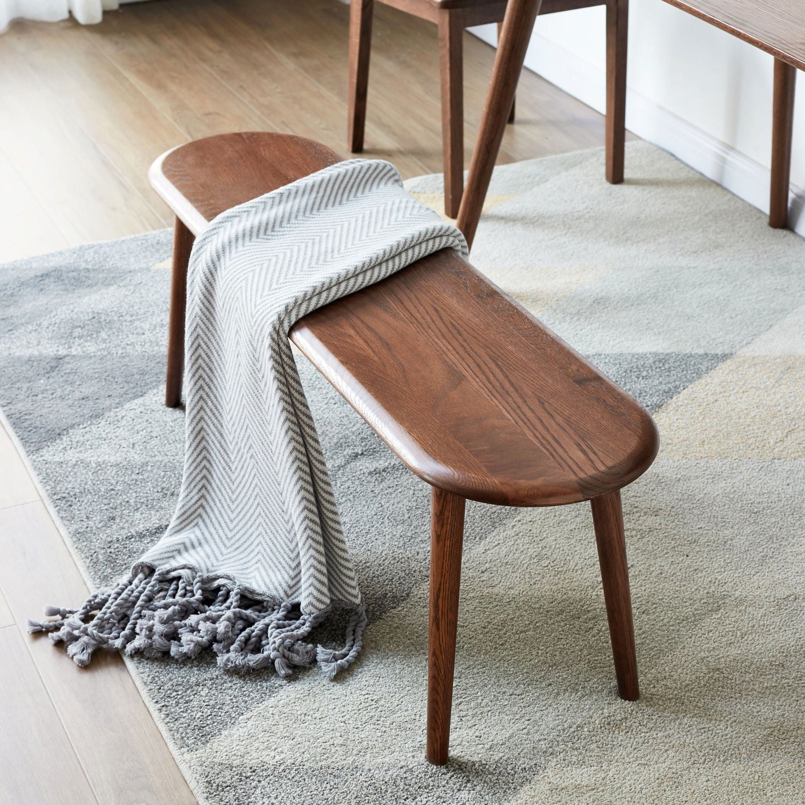 Natural Oak Wood 39" Bench, Dark Oak