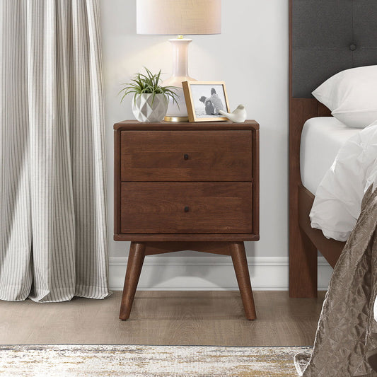 Norman 2 Drawer Nightstand | Walnut