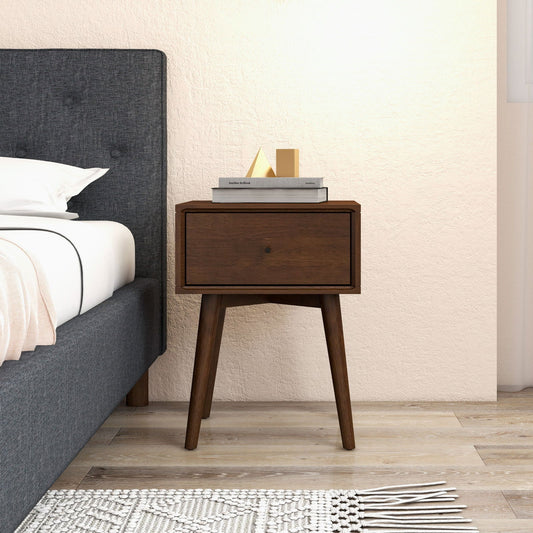 Norman Solid Wood Nightstand | Walnut