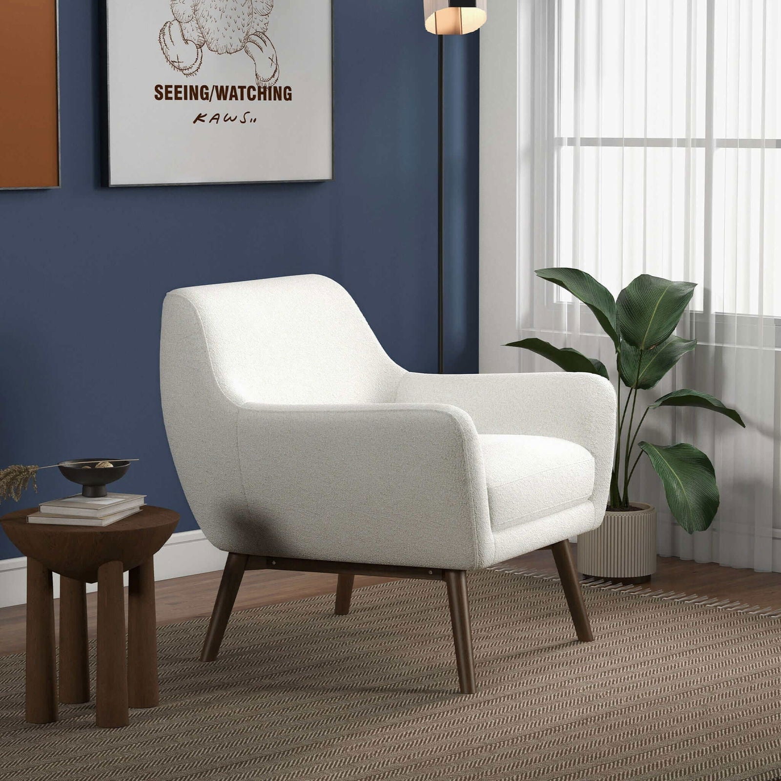 Pauline Boucle Lounge Chair | White
