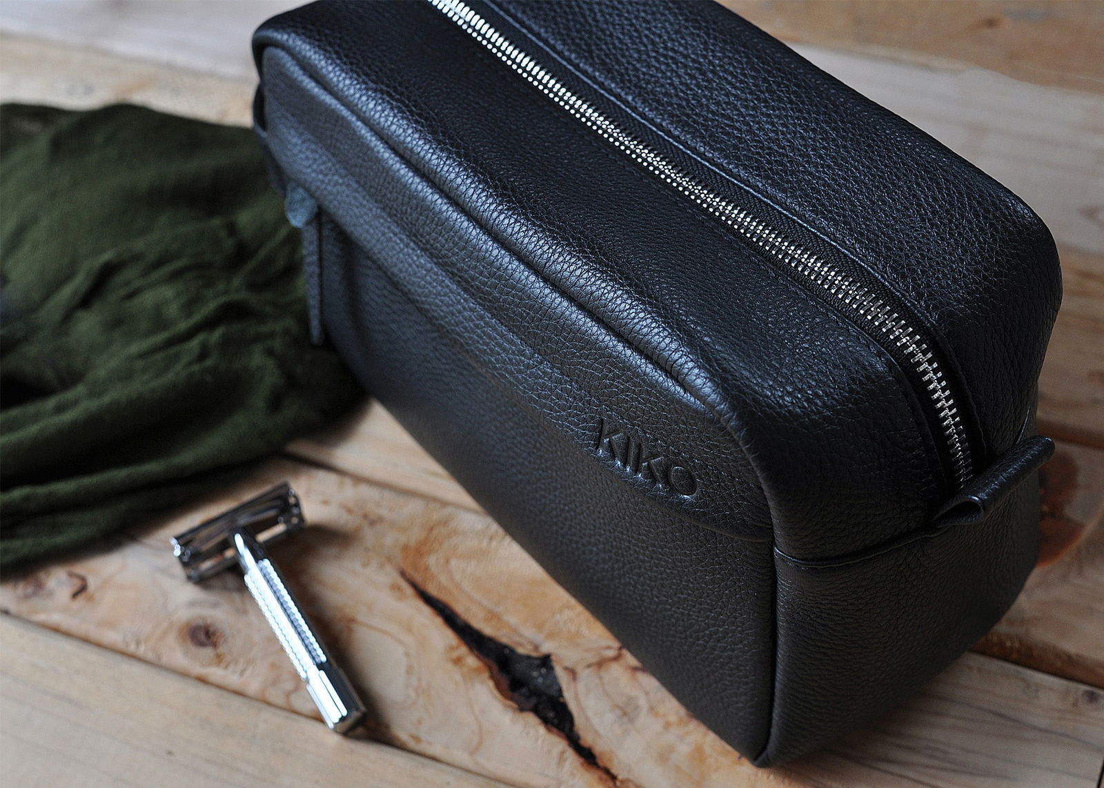 Premium Leather Travel Kit, Black