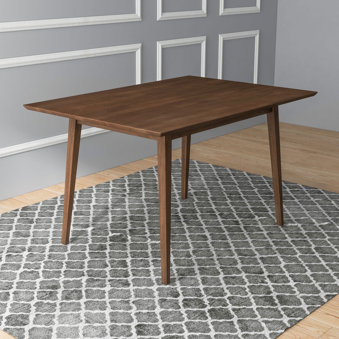 Rectangular 47" Wooden Dining Table | Walnut