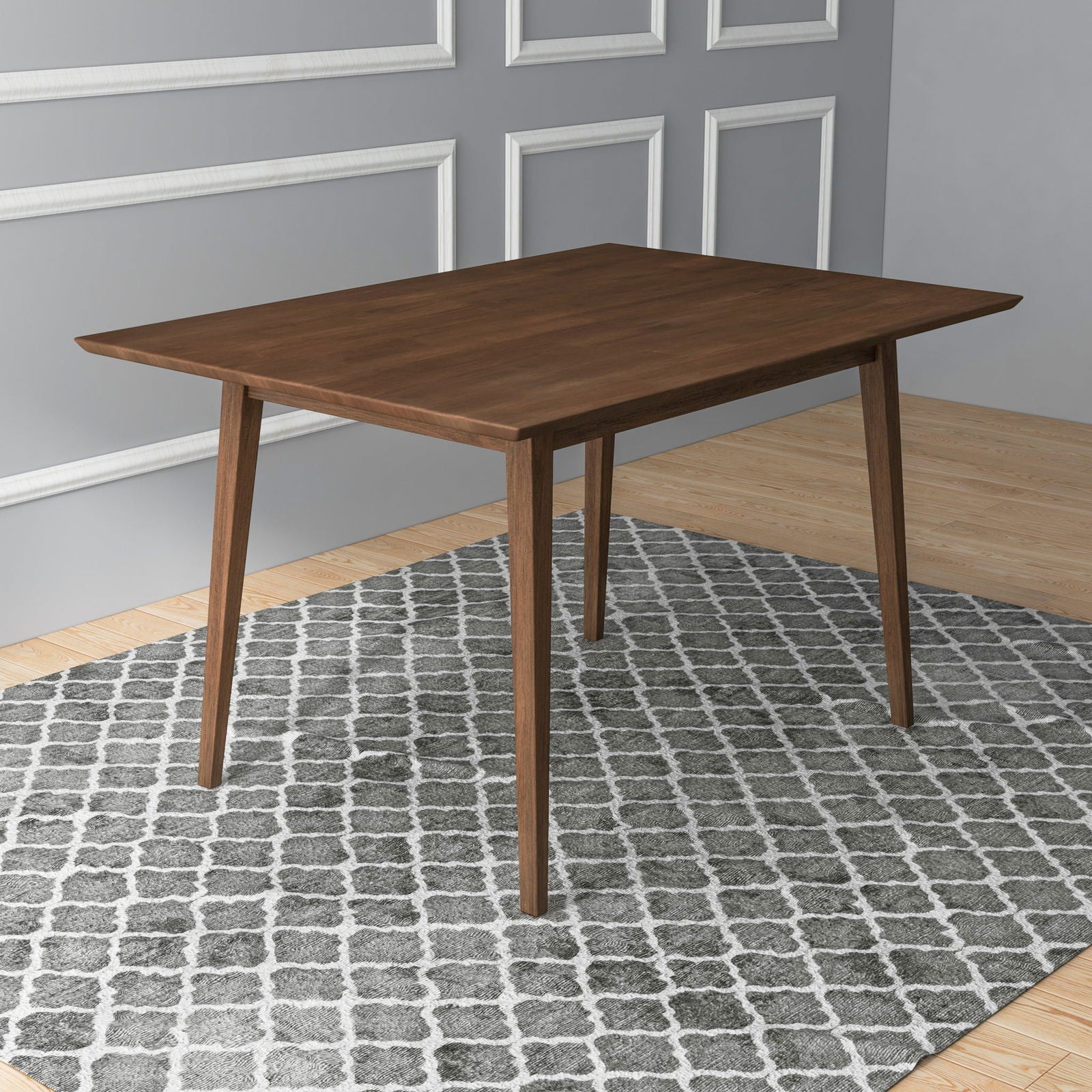 Rectangular 47" Wooden Dining Table | Walnut