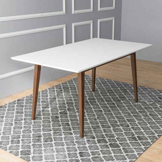 Rectangular 63" Wooden Dining Table | White
