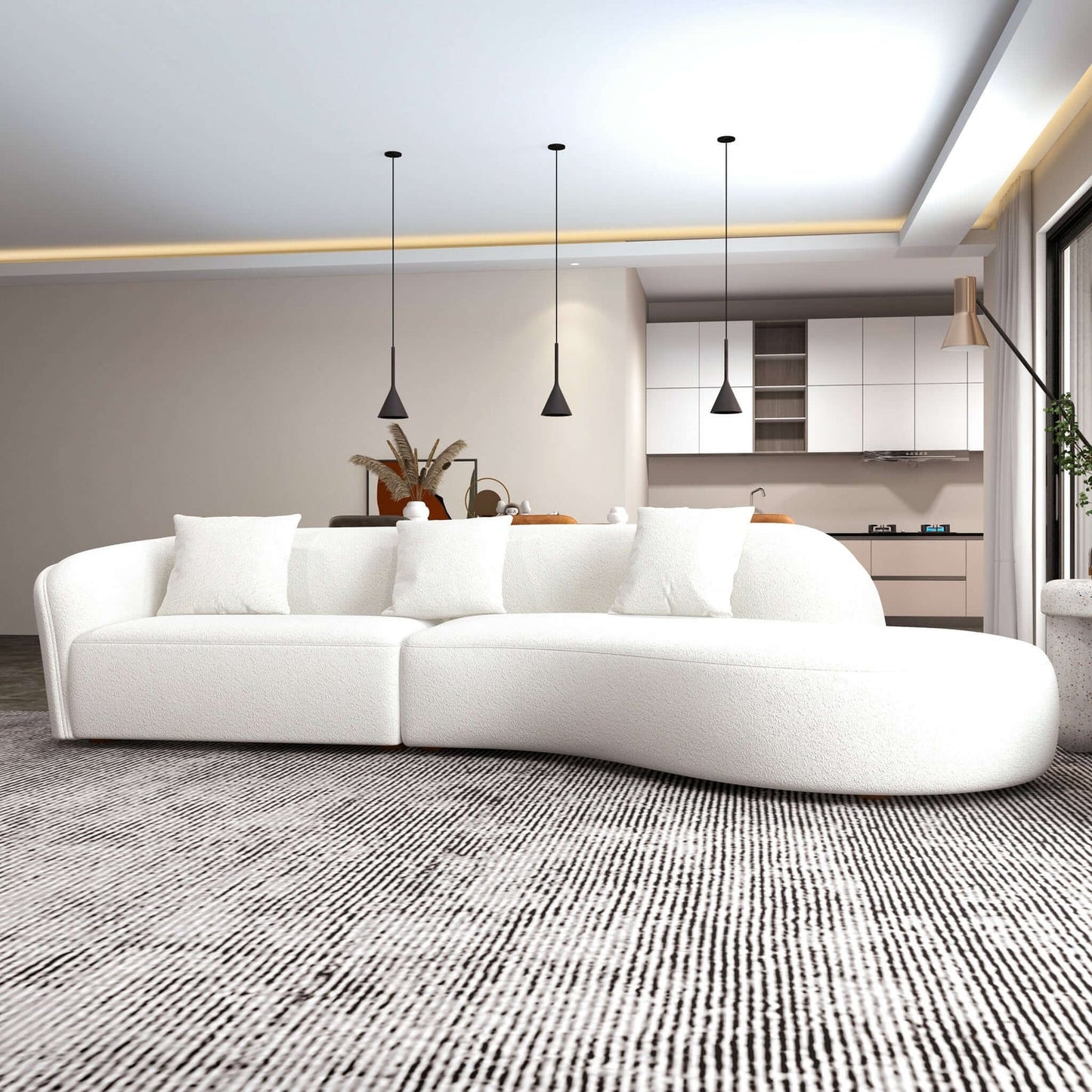 Selena 126" Curved Sectional Sofa