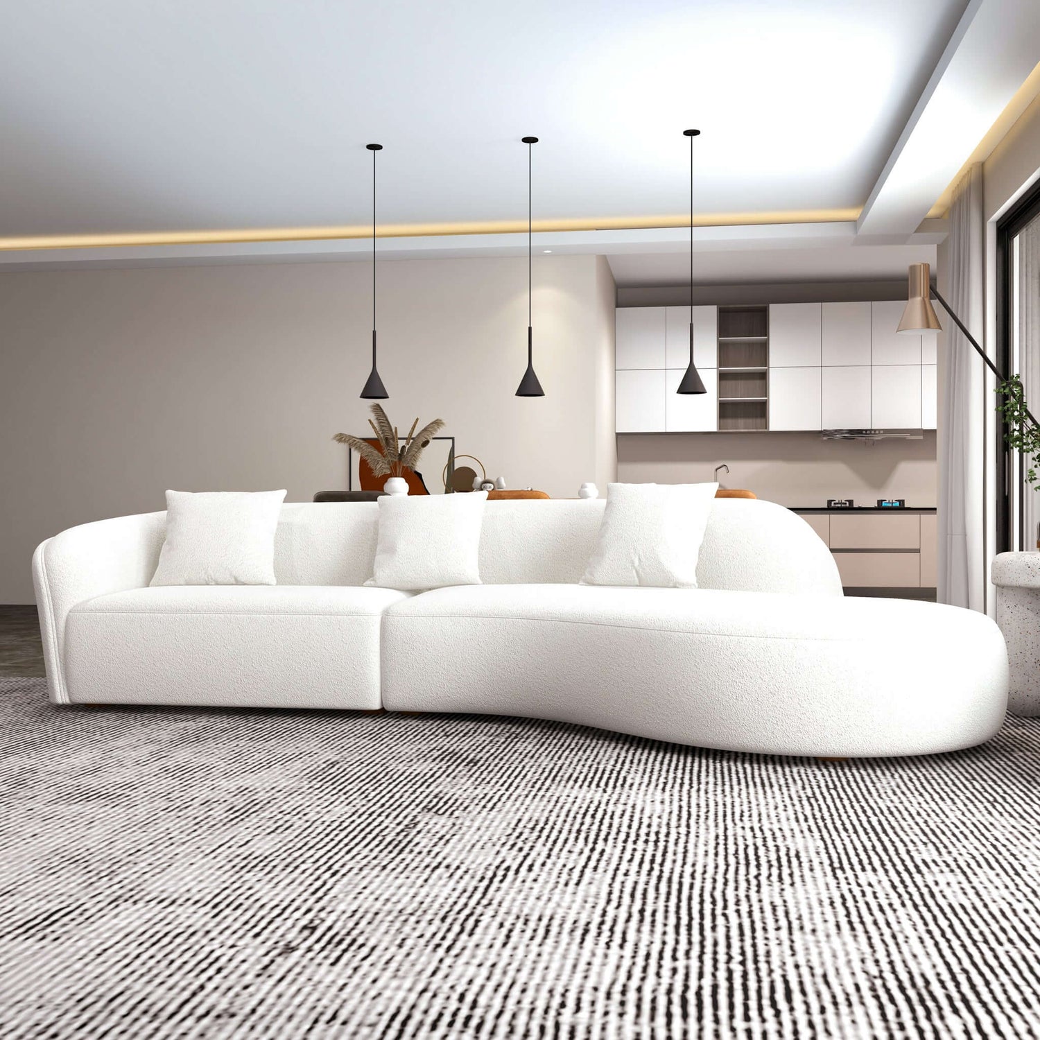 Selena 126" Curved Sectional Sofa