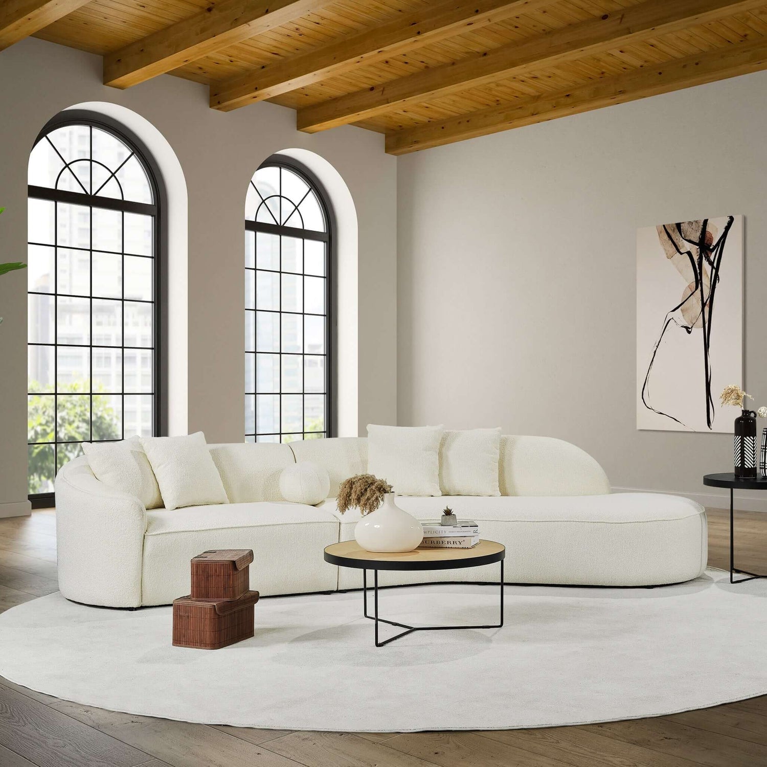 Selena 126" Curved Sectional Sofa