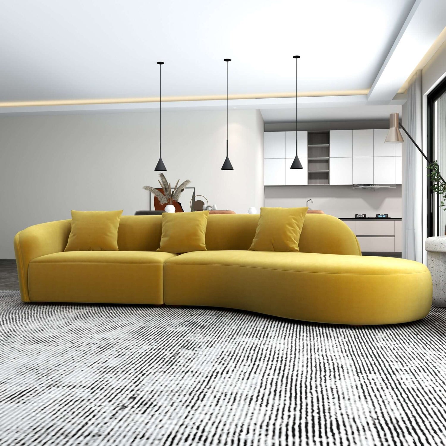Selena 126" Curved Sectional Sofa