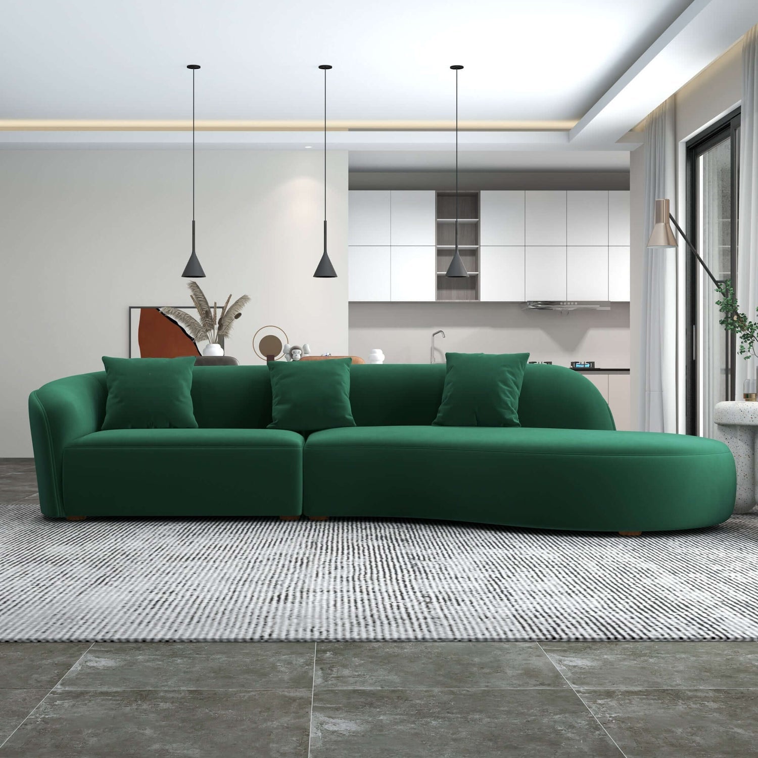 Selena 126" Curved Sectional Sofa
