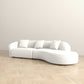 Selena 133" Curved Boucle Sectional Sofa | Ivory