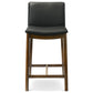24" Upholstered Counter Stools, Black Vegan Leather