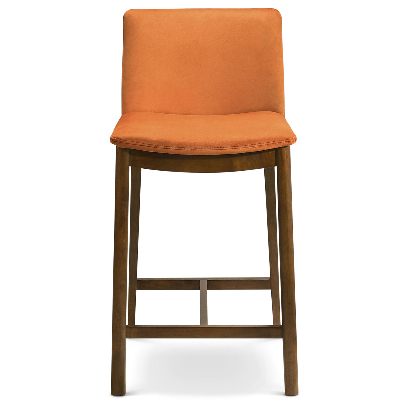 24" Upholstered Counter Stools, Burnt Orange Velvet
