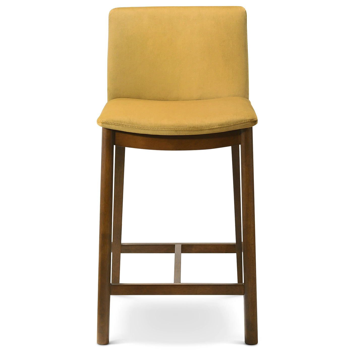 24" Upholstered Counter Stools, Dark Yellow Velvet