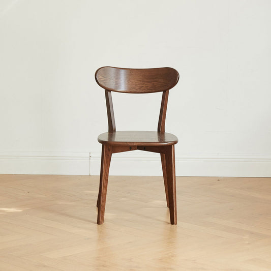 Simple Solid Oak Chair, Dark Walnut