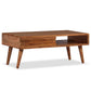 Solid Acacia Wood Coffee Table with Carved Drawer