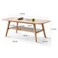 Solid Oak 47.2" Low Coffee Table, Light Oak
