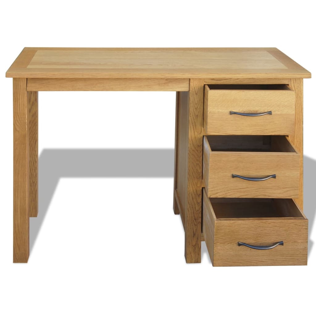 Solid Oak Desk with 3 Drawers