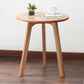 Solid Oak Small Round End Table, Light Oak