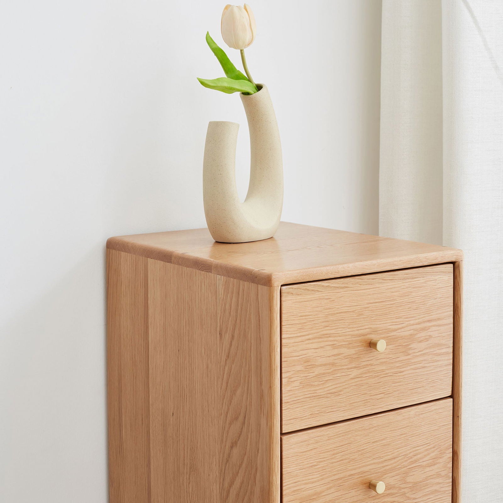 Solid Wood 23" Tall Storage Cabinet, Oak