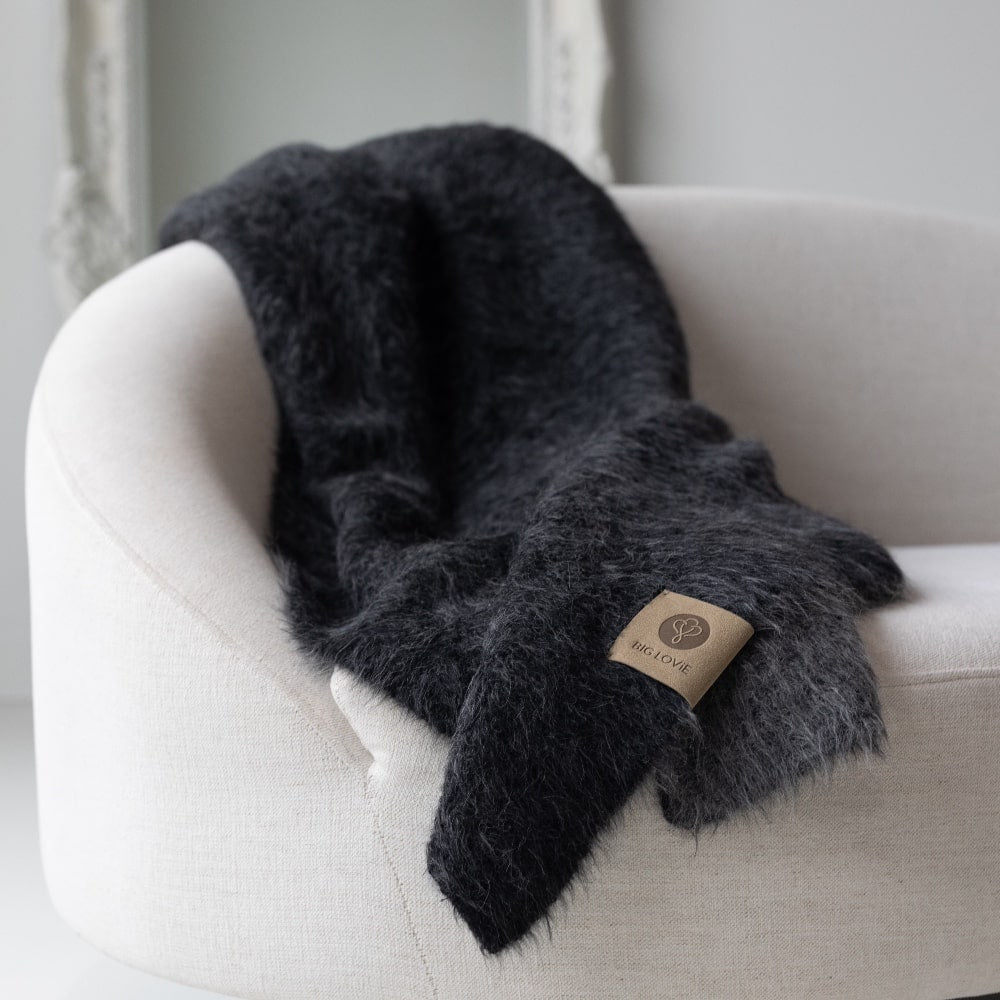 Suri Blanket| Black + Dark Gray