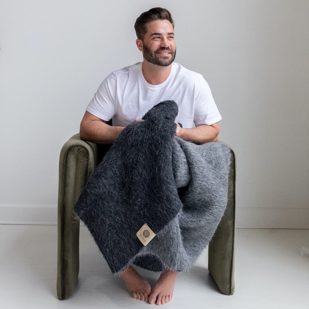 Suri Blanket| Black + Dark Gray