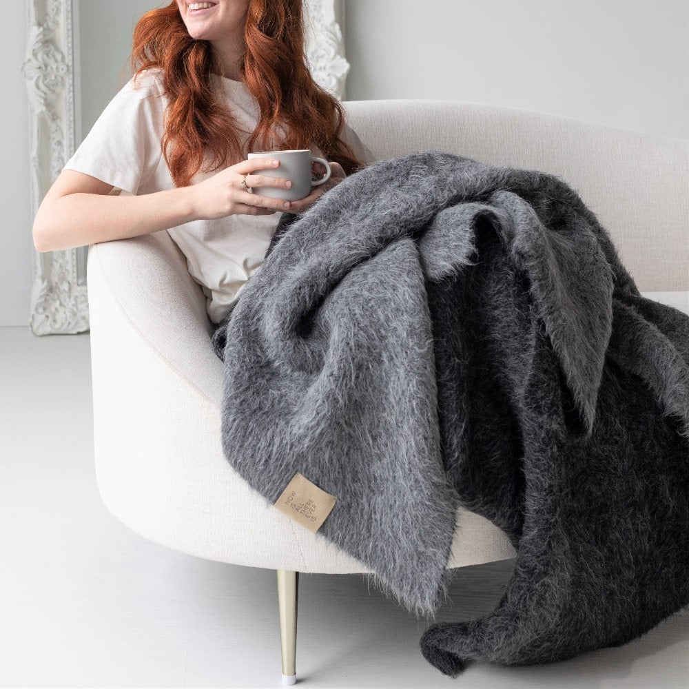Suri Blanket| Black + Dark Gray