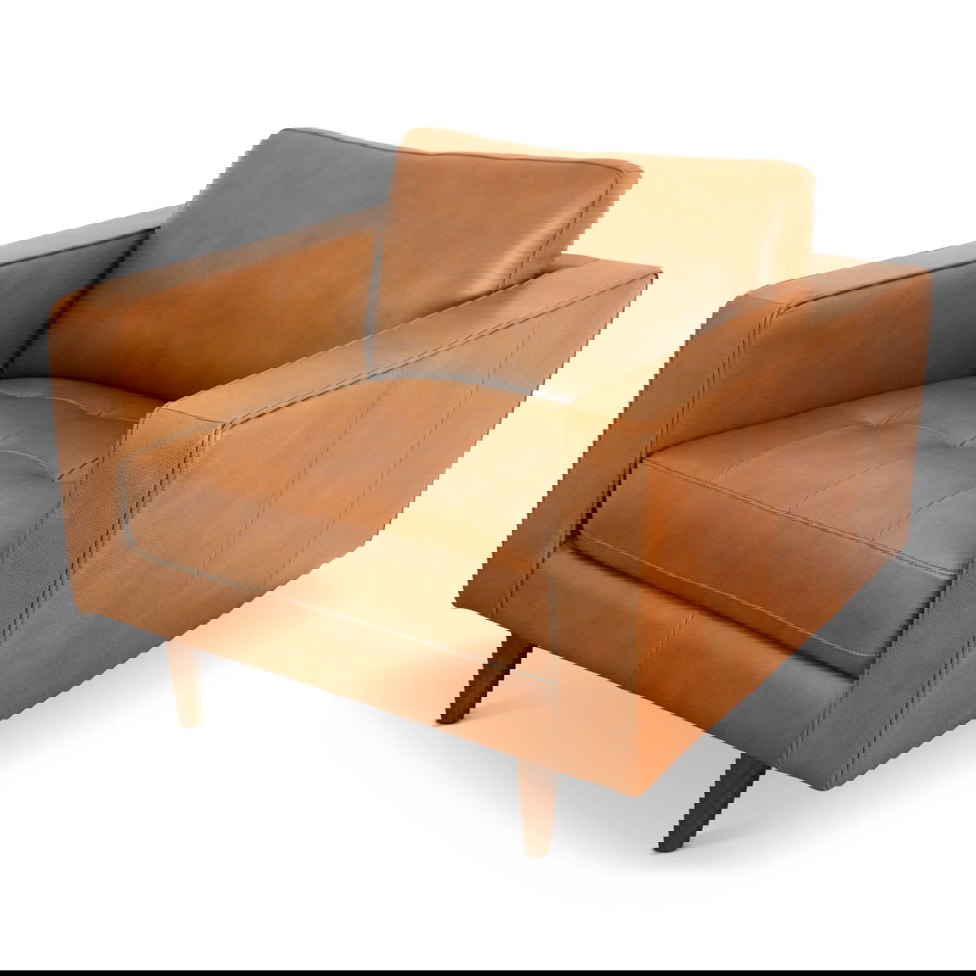 Tatum Leather Lounge Chair | Tan