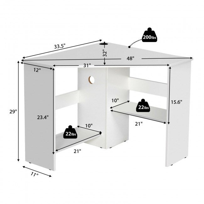 Triangle Corner Computer Desk