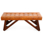 Tufted Leather Bench (Small) | Tan