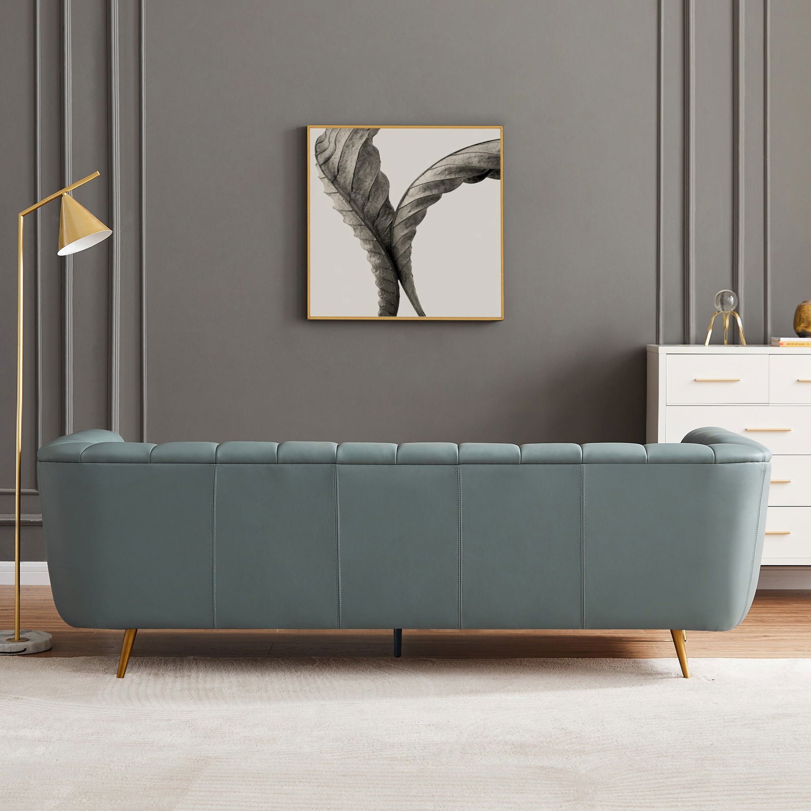 Vincent Leather Sofa | Blue