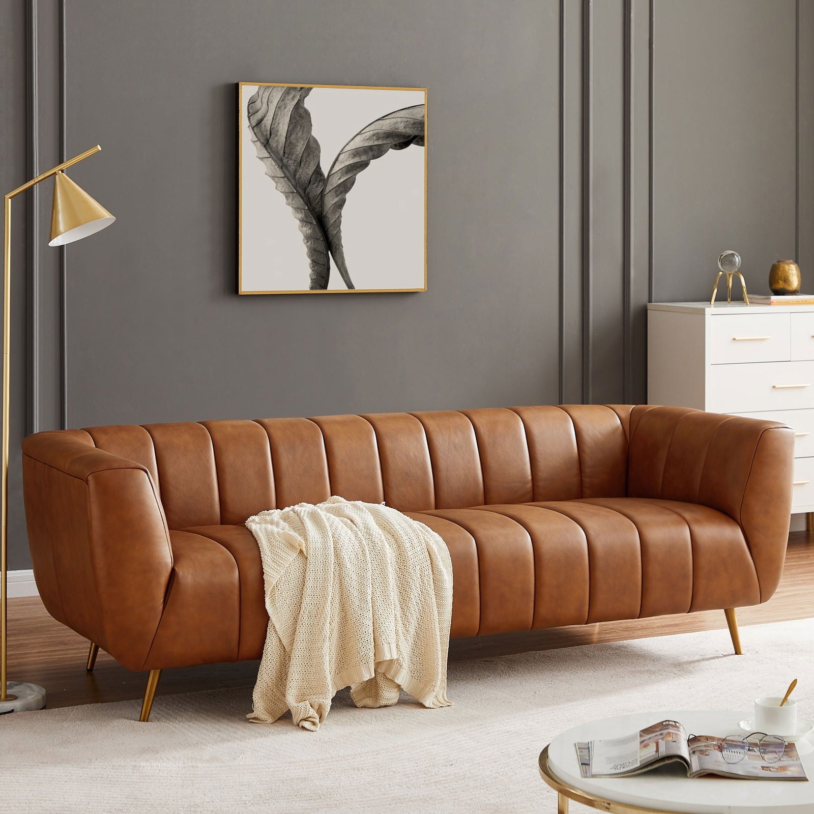 Vincent Leather Sofa | Cognac