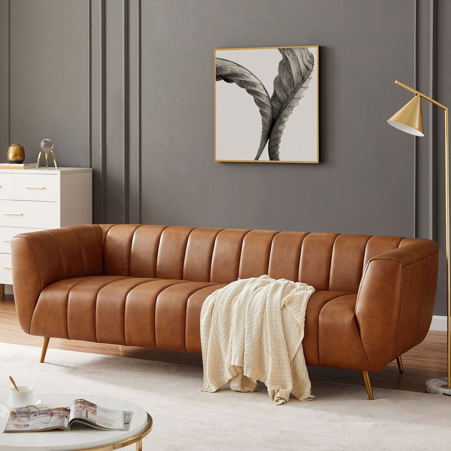 Vincent Leather Sofa | Cognac