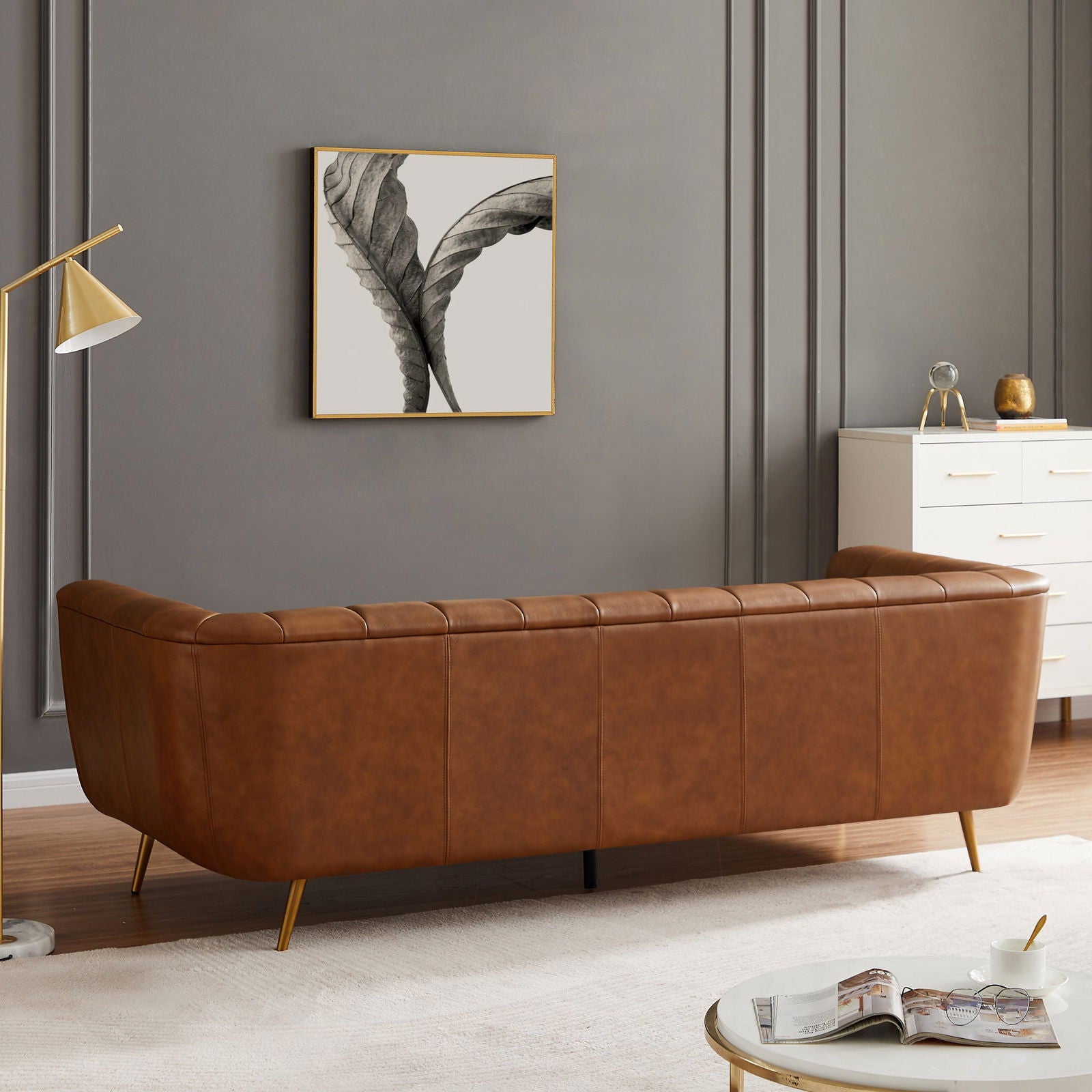 Vincent Leather Sofa | Cognac