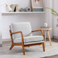 Wood Frame Accent Armchair With Fabric Cushion, Oyster Grey
