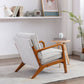 Wood Frame Accent Armchair With Fabric Cushion, Oyster Grey