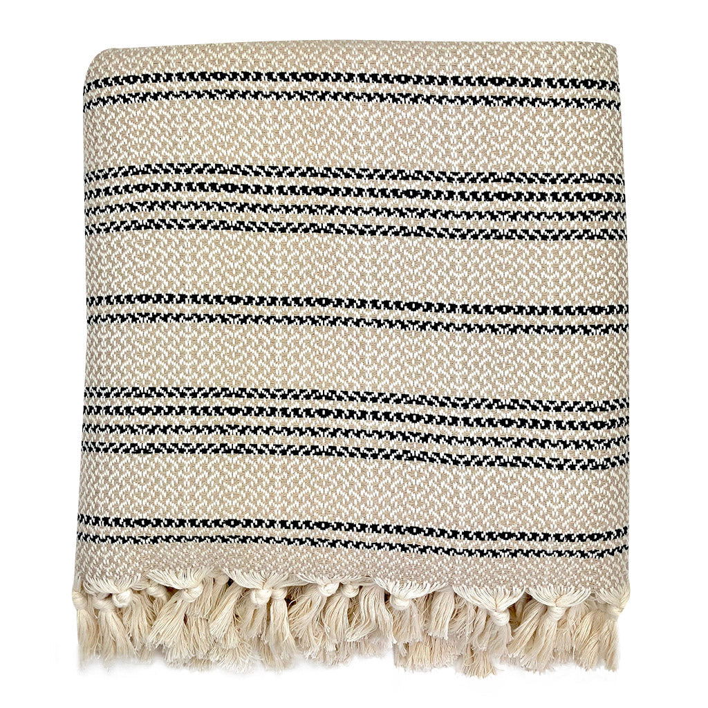 Woven Stripe Turkish Throw - Multiple Colors