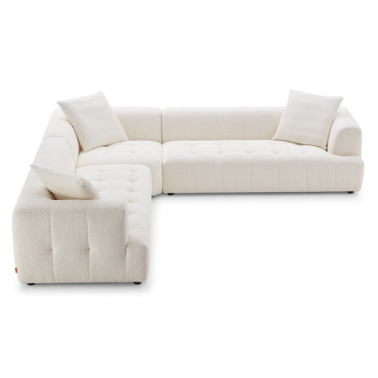 Kingston Boucle Corner Sofa, Ivory