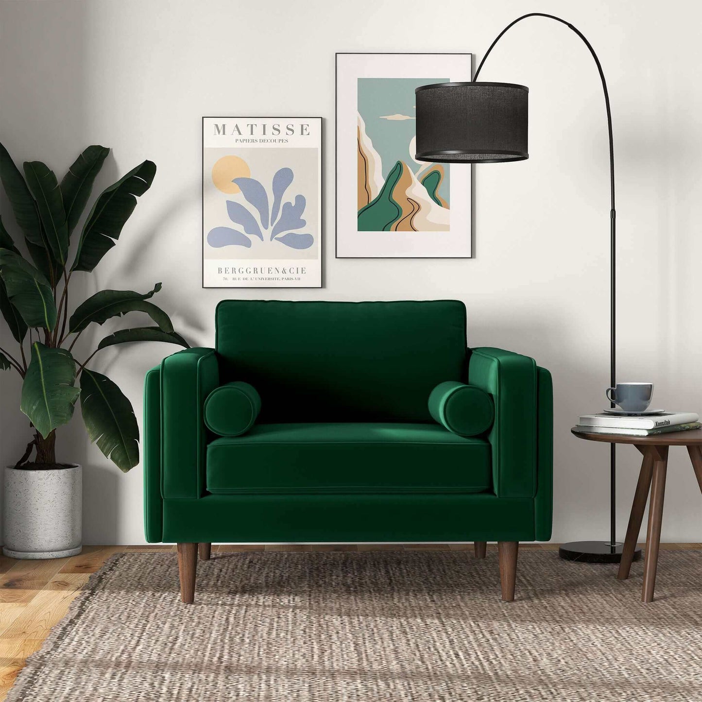 Fairfield Velvet Lounge Chair | Green