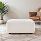 Tufted Boucle Ivory Ottoman 