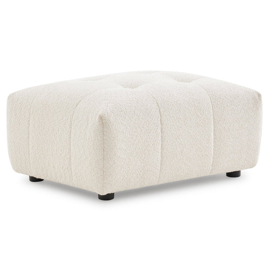 Kingston Tufted Boucle Ivory Ottoman 