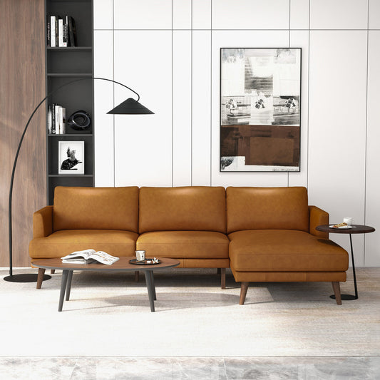 Durham Leather Sectional Sofa | Tan