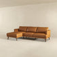 Tan Leather Sectional Sofa, Left Facing