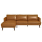 Tan Leather Sectional Sofa, Left Facing