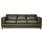 3-Seater Top Grain Leather Sofa, Green