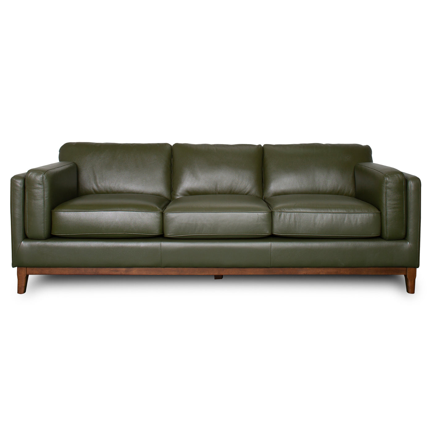 3-Seater Top Grain Leather Sofa, Green